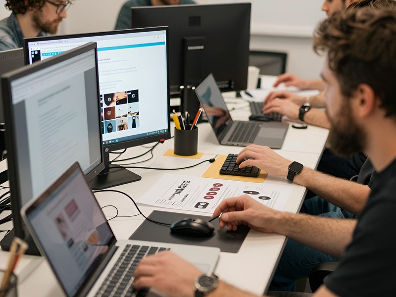 Команда копирайтеров 1-Freelance обсуждает детали проекта в рабочем пространстве биржи фриланса